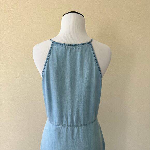 2Bella Blue Ruffled Edge Tencel Knee Length Dress Size Medium - Picture 5 of 13